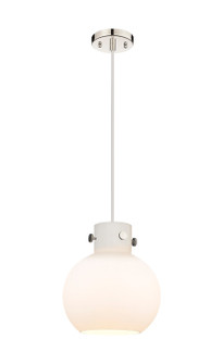 Newton One Light Mini Pendant in Polished Nickel (405|410-1PM-PN-G410-10WH)