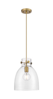 Downtown Urban One Light Pendant in Brushed Brass (405|410-1PM-BB-G412-10CL)
