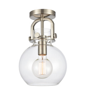 Downtown Urban One Light Semi-Flush Mount in Satin Nickel (405|410-1F-SN-G410-8CL)