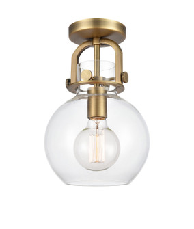 Downtown Urban One Light Semi-Flush Mount in Brushed Brass (405|410-1F-BB-G410-8CL)