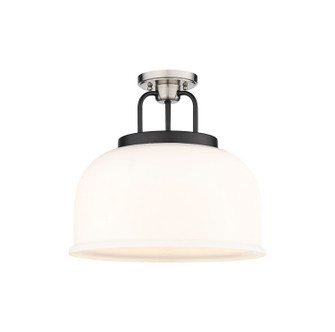 Downtown Urban Three Light Semi-Flush Mount in Black Satin Nickel (405|239-3C-BSN-G239-15WH)