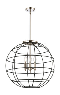 Essex Three Light Pendant in Polished Nickel (405|221-3S-PN-CE-22-BK)