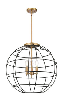 Essex Three Light Pendant in Brushed Brass (405|221-3S-BB-CE-22-BK)