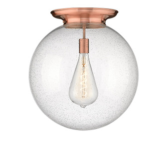 Essex One Light Flush Mount in Antique Copper (405|221-1F-AC-G204-18)
