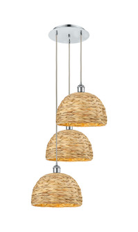 Ballston Three Light Pendant in Polished Chrome (405|113B-3P-PC-RBD-12-NAT)