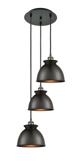 Ballston Three Light Pendant in Black Antique Brass (405|113B-3P-BAB-M14-BK)