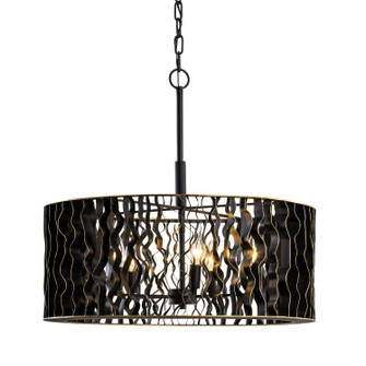 Estela Five Light Pendant in Matte Black/French Gold (137|380P05MBFG)