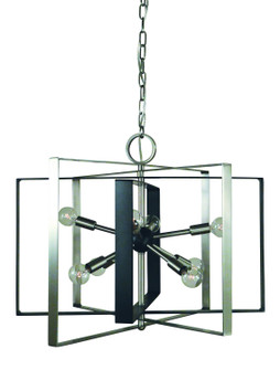 Interstellar Eight Light Chandelier in Brushed Nickel w/Matte Black Accents (8|L1096 BN/MBLACK)