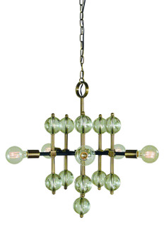 Gamma Five Light Chandelier in Antique Brass with Matte Black Accents (8|L1045 AB/MBLACK)