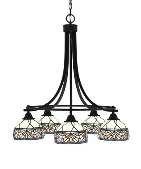 Paramount Five Light Chandelier in Matte Black (200|3415-MB-9485)