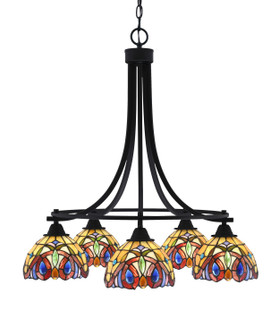 Paramount Five Light Chandelier in Matte Black (200|3415-MB-9445)