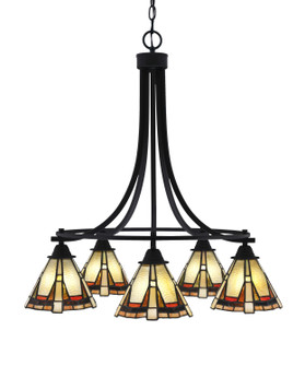 Paramount Five Light Chandelier in Matte Black (200|3415-MB-9345)