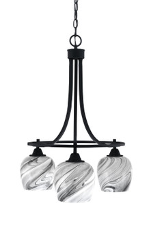 Paramount Three Light Chandelier in Matte Black (200|3413-MB-4819)