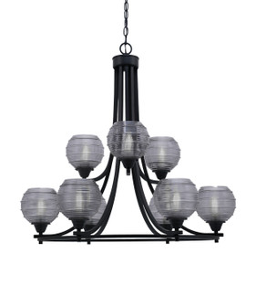 Paramount Nine Light Chandelier in Matte Black (200|3409-MB-5112)