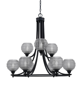 Paramount Nine Light Chandelier in Matte Black (200|3409-MB-5110)