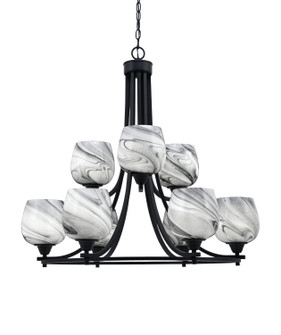 Paramount Nine Light Chandelier in Matte Black (200|3409-MB-4819)