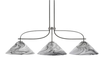 Monterey Three Light Island Pendant in Graphite & Painted Distressed Wood-look (200|2936-GPDW-2169)