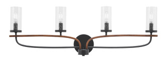 Monterey Four Light Bath Bar in Matte Black & Painted Wood-look Metal (200|2914-MBWG-800)