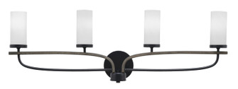 Monterey Four Light Bath Bar in Matte Black & Painted Distressed Wood-look Metal (200|2914-MBDW-811)