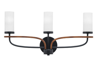 Monterey Three Light Bath Bar in Matte Black & Painted Wood-look Metal (200|2913-MBWG-811)