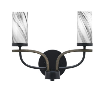 Monterey Two Light Bath Bar in Matte Black & Painted Distressed Wood-look Metal (200|2912-MBDW-802)