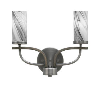 Monterey Two Light Bath Bar in Graphite & Painted Distressed Wood-look Metal (200|2912-GPDW-802)