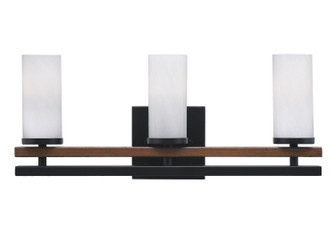 Belmont Three Light Bath Bar in Matte Black & Painted Wood-look Metal (200|2713-MBWG-811)