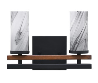 Belmont Two Light Bath Bar in Matte Black & Painted Wood-look Metal (200|2712-MBWG-802)