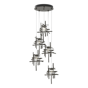 Tura Tura 5-Light Seeded Glass Pendant in Dark Smoke (39|131126-SKT-STND-07-II0728)