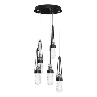 Link Link 5-Light Blown Glass Pendant in Black (39|131120-SKT-LONG-10-YG0434)