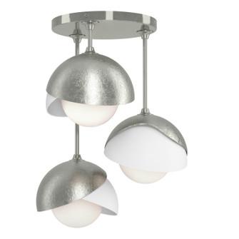 Brooklyn Brooklyn 3-Light Double Shade Semi-Flush in Sterling (39|121374-SKT-85-02-GG0711)