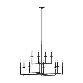 Ansley 12 Light Chandelier in Aged Iron (1|F3290/12AI)