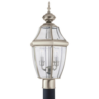 Lancaster Two Light Outdoor Post Lantern in Antique Brushed Nickel (1|8229-965)
