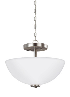 Oslo Two Light Semi-Flush Convertible Pendant in Brushed Nickel (1|77160EN3-962)