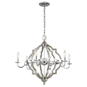 Socorro Six Light Chandelier in Washed Pine (1|3124906EN-872)