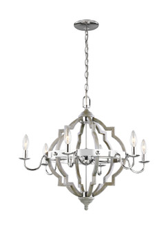 Socorro Six Light Chandelier in Washed Pine (1|3124906-872)