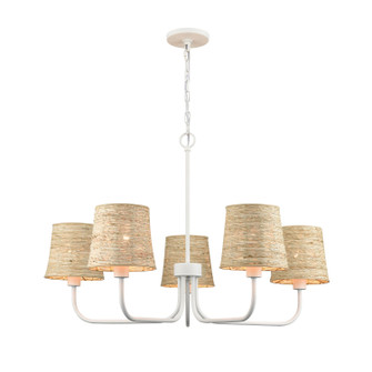 Abaca Five Light Chandelier in Textured White (45|32457/5)