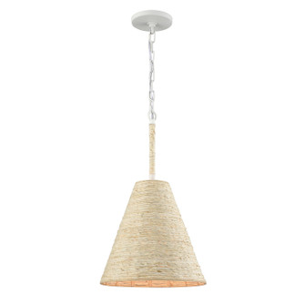 Abaca One Light Pendant in Textured White (45|32455/1)