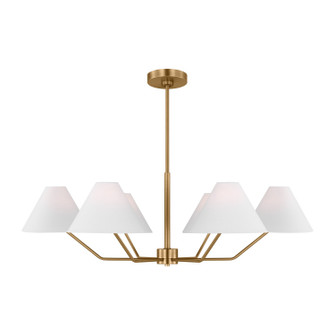 Burke Six Light Chandelier in Satin Brass (454|DJC1016SB)