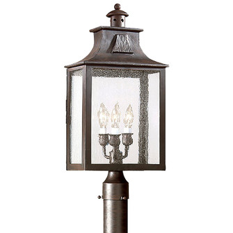 Newton Three Light Post Lantern in Soft Off Black (67|P9006-SFB)