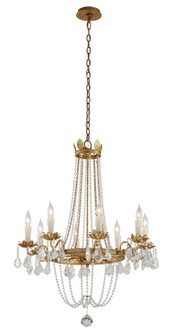 Viola Eight Light Chandelier in Distressed Gold Leaf (67|F5366-VGL)