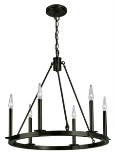 Martin Six Light Chandelier in Matte Black, Matte Opal (185|6525-MB-NG)