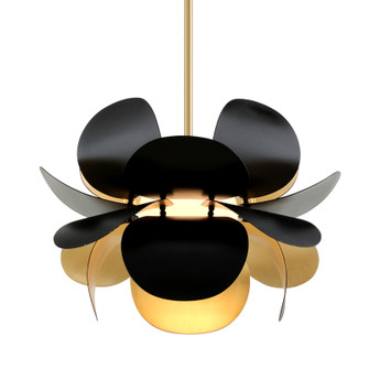 Ginger One Light Chandelier in Gold Leaf/Soft Black Combo (68|308-41-GL/SBK)