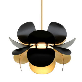 Ginger One Light Chandelier in Gold Leaf (68|308-41-GL/SBK)