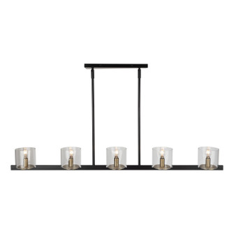 Salinas Five Light Island Pendant in Black and Brass (78|AC11825BB)