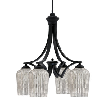 Zilo Four Light Chandelier in Matte Black (200|568-MB-4253)