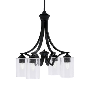 Zilo Four Light Chandelier in Matte Black (200|568-MB-300)