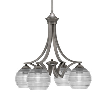 Zilo Four Light Chandelier in Graphite (200|568-GP-5110)