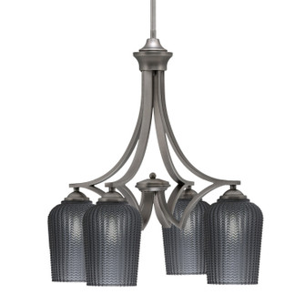 Zilo Four Light Chandelier in Graphite (200|568-GP-4252)