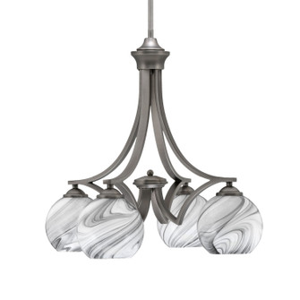 Zilo Four Light Chandelier in Graphite (200|568-GP-4109)